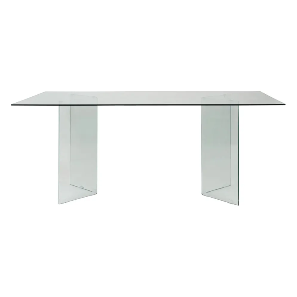 Table à manger en verre trempé 180x90cm - Adela