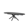 Table à manger extensible en céramique bronze et métal noir 180(+77)x110cm - Vigo