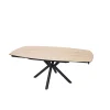 Table à manger extensible en céramique effet bois et métal noir 130(+60)x100cm - Seville