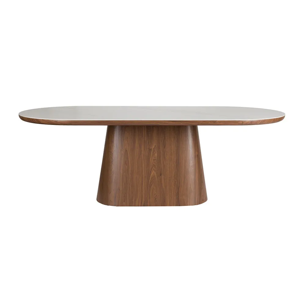 Table à manger ovale en noyer 200x90cm - Almira