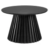 Table basse ronde en bois noir d70cm - Olivia