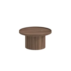 Table basse ronde en bois de châtaignier d80xH35cm - Plasma