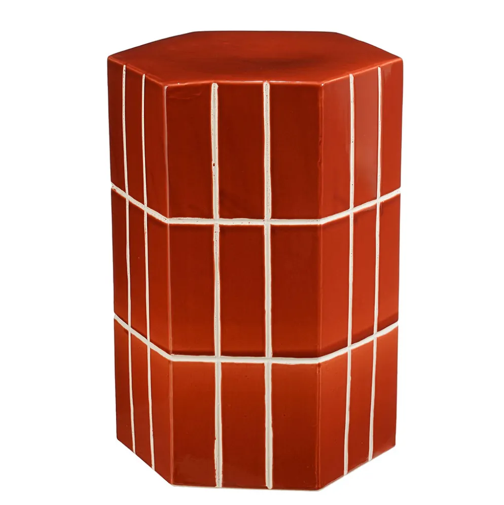 Table d'appoint en céramique terracotta h48cm - Menton