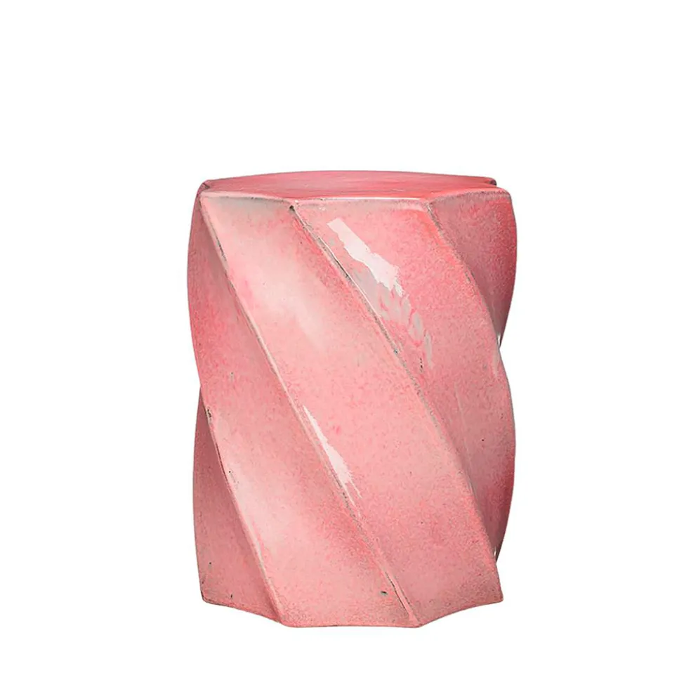 Table d'appoint ronde en céramique rose d35cm - Montalcino