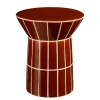 Table d'appoint ronde en cérmaique marron d38cm - Menton
