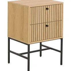 Table de chevet en bois naturel 2 tiroirs - Albany