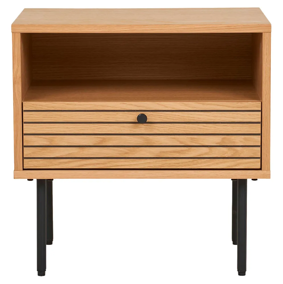 Table de chevet en chêne 1 tiroir 1 niche - Kimi