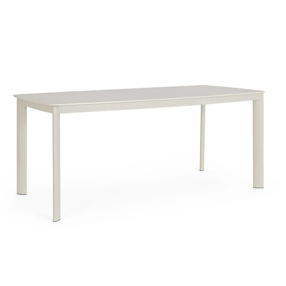 Table de jardin en aluminium gris 180x90cm - Linares