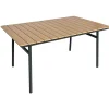 Table de jardin en aluminium antracite et effet chêne 150x90cm - Manille
