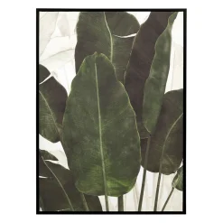 Tableau en toile encadré feuilles kaki 52x72cm - Gallery