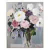 Tableau sur toile bouquet mauve 80x100cm