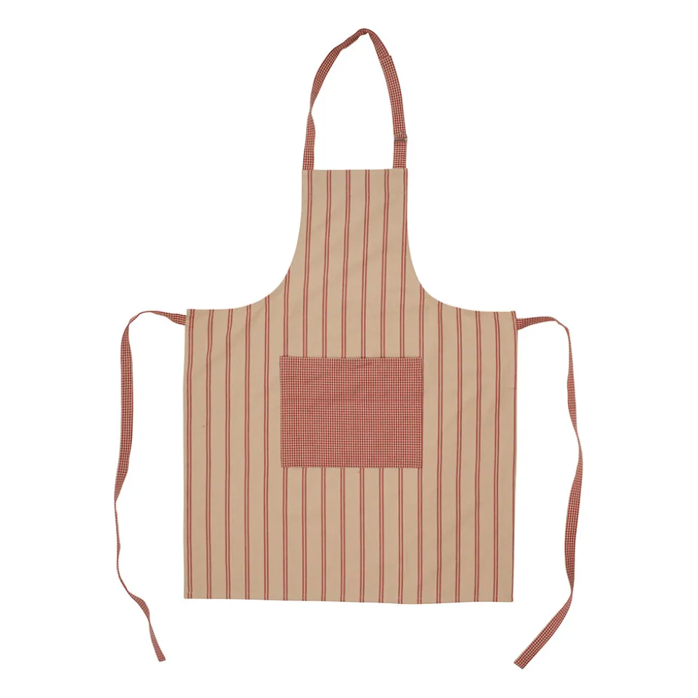Tablier campagne rouge en coton