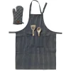 Tablier et gant de cuisine en coton denim - Robert