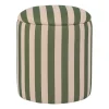 Tabouret coffre en coton rayé vert - Belly