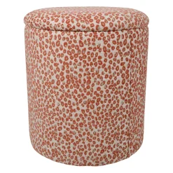 Tabouret coffre en tissu guépard terracotta - Jungle Pop