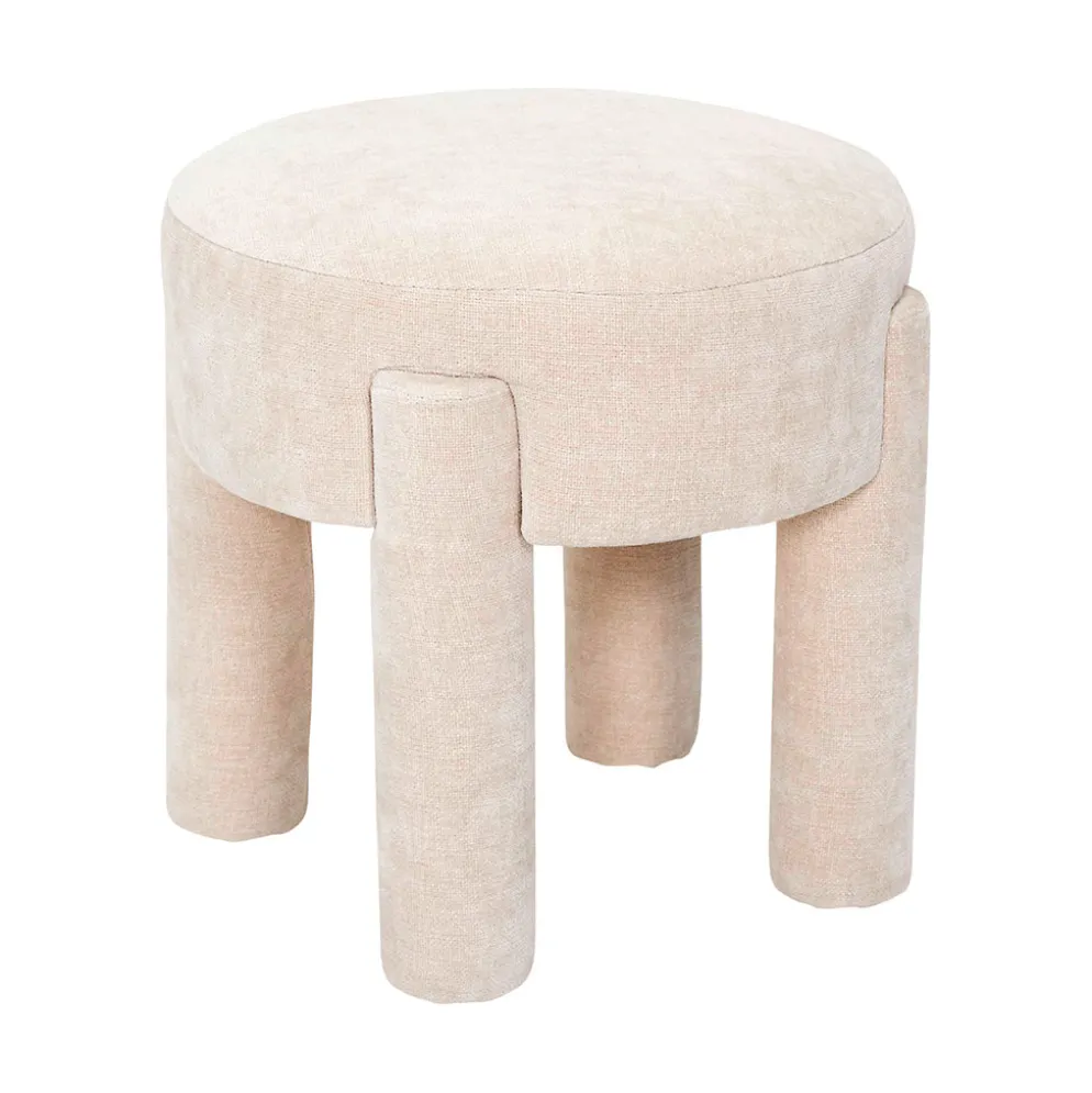 Tabouret en tissu beige - Emilia