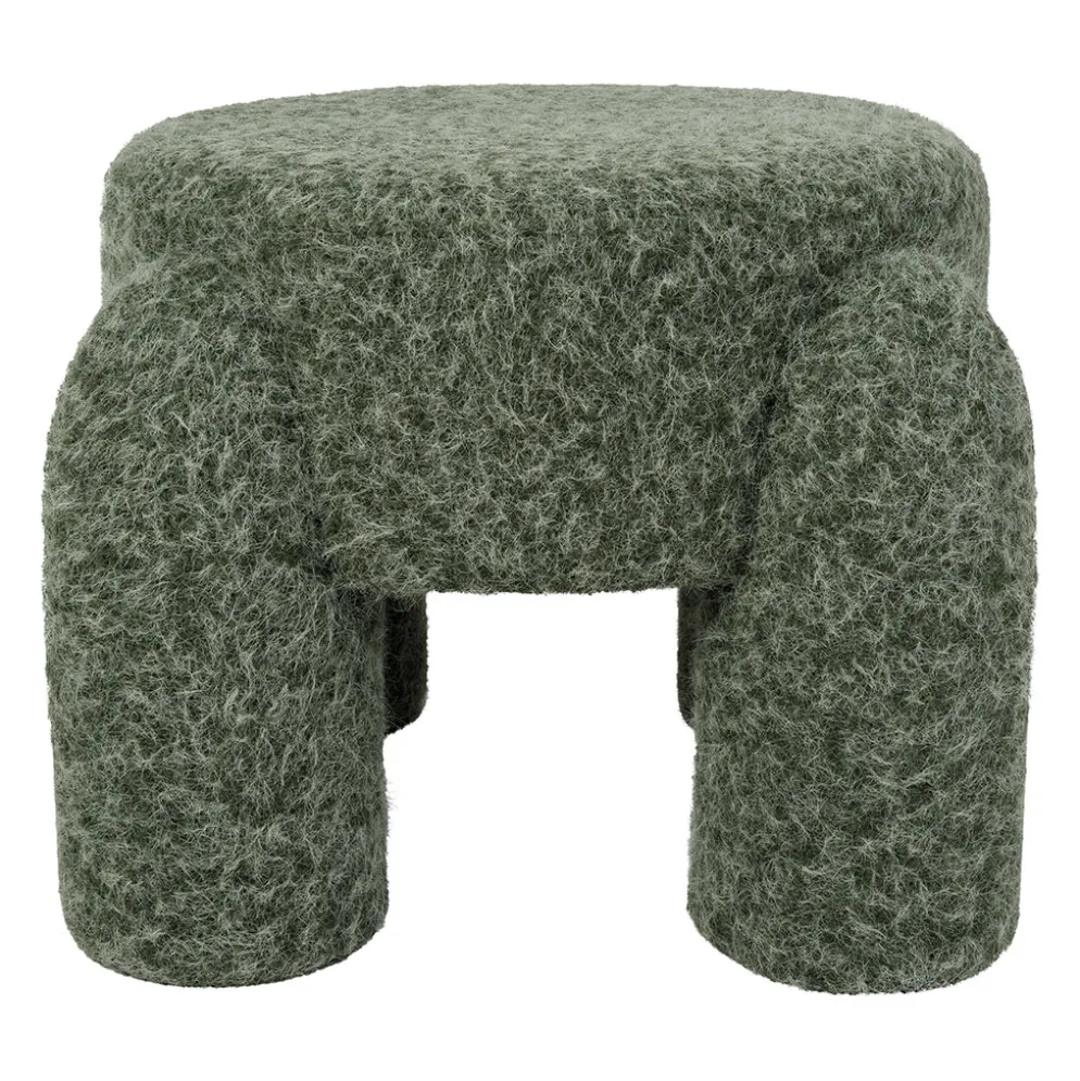 Tabouret en tissu kaki - Tessia