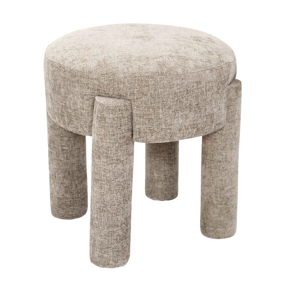 Tabouret en tissu taupe - Emilia