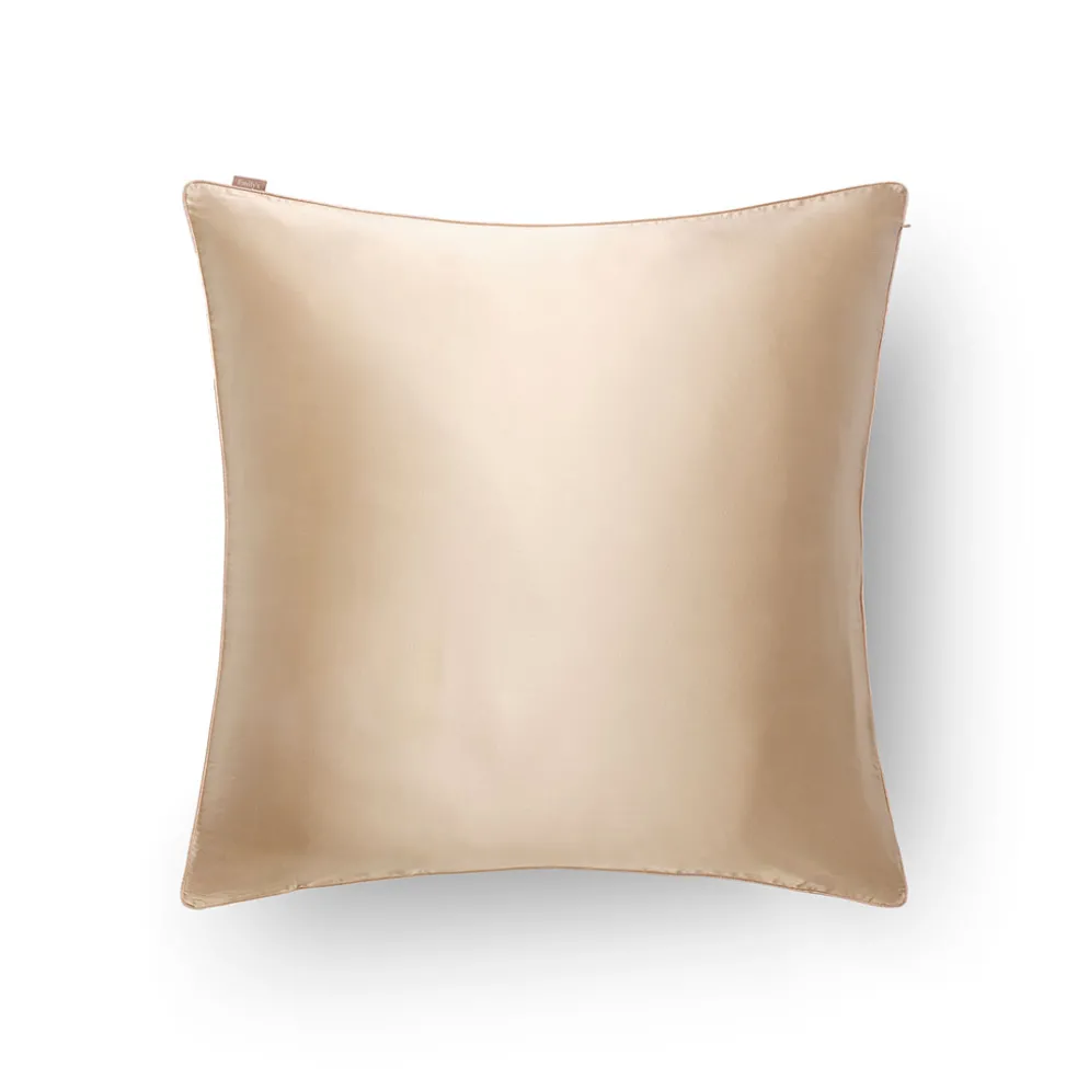 Taie d'oreiller en soie champagne 65x65cm