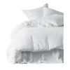 Taie oreiller dili blanc 50x70cm en voile de coton lavé