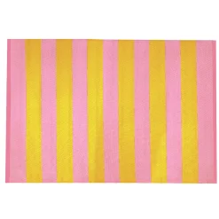 Tapis d'extérieur en tissu rayé rose et jaune 120x180cm - Aliza