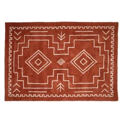 Tapis en coton terracotta et écru 200x140cm - Nomadea