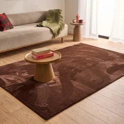 Tapis en fausse fourrure marron 160x230cm - Nube