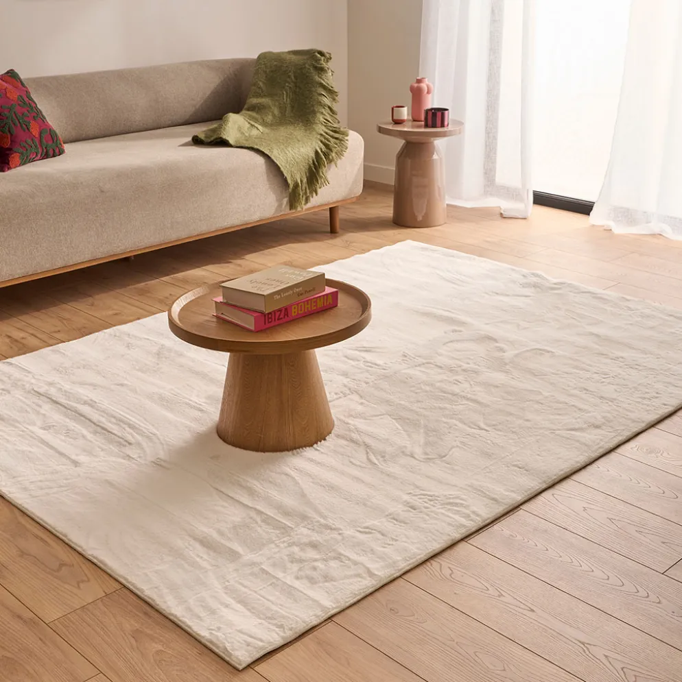 Tapis en fausse fourrure blanc 160x230cm - Nube