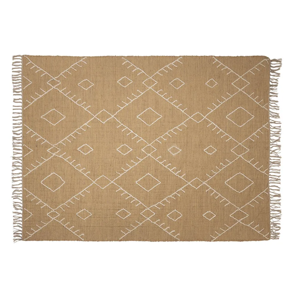 Tapis en jute et laine naturel 200x140cm - Urazia