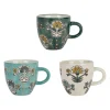 Tasse à café x3 en grès turquoise et émeraude 8cl - Vencia