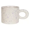Tasse en grès moucheté écru et mauve 30cl - Pichy