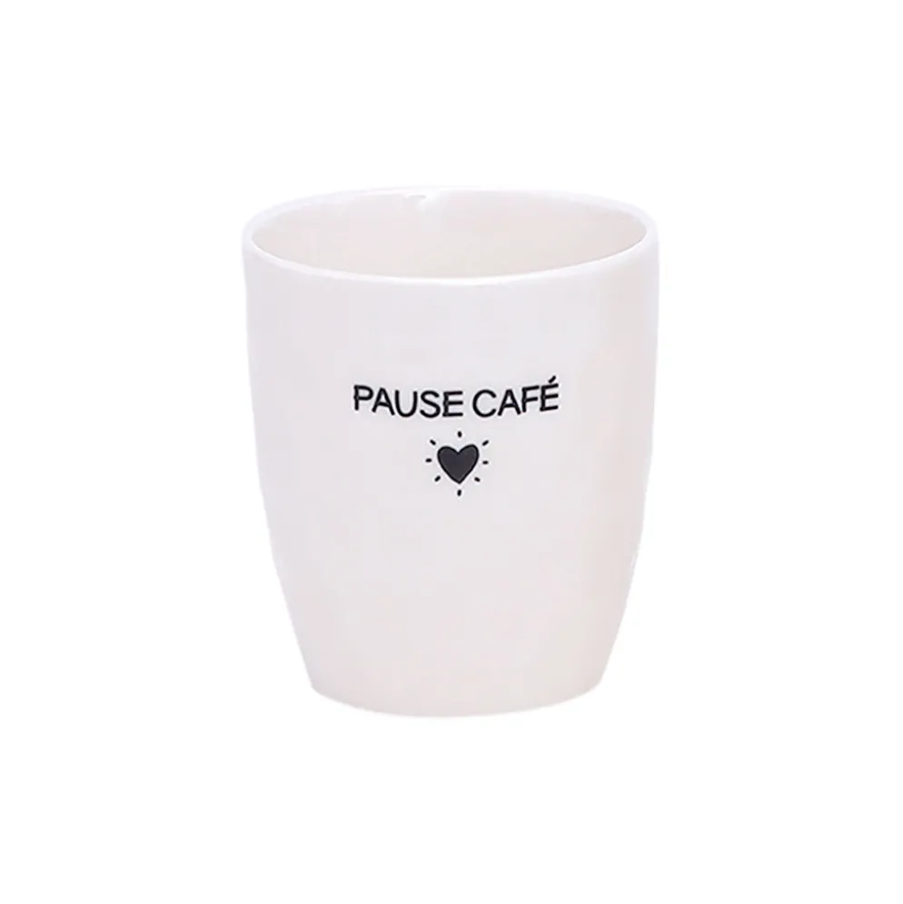 Tasse Pause café en céramique blanc 18cl