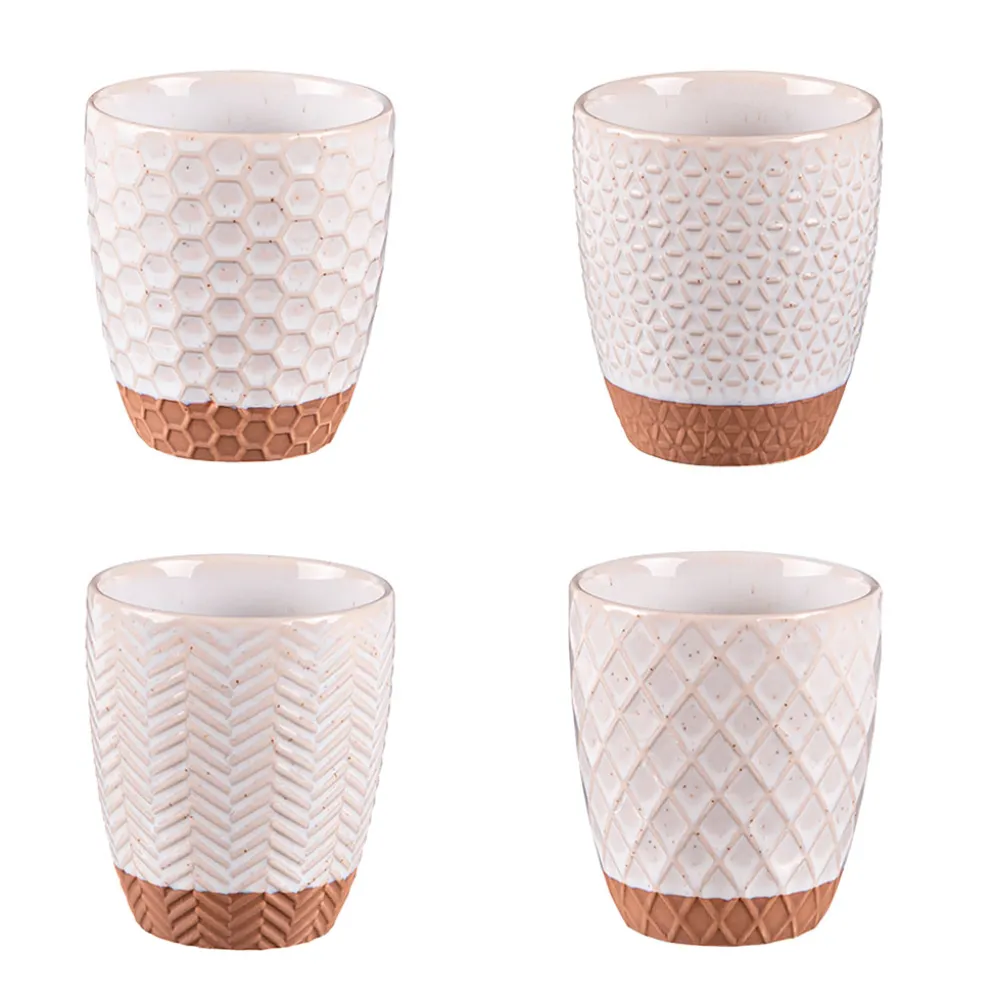 Tasses à café x4 en grès beige 20cl - Jaspe