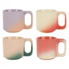 Tasses à café x4 en grès multicolore 8cl - Lumi