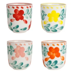 Tasses à café x4 en grès multicolore 10cl - Bellagio