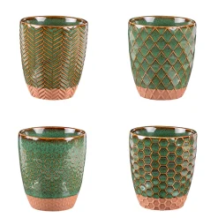 Tasses à café x4 en grès vert 20cl - Jaspe