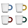 Tasses à café x4 en verre borosilicate multicolore 9cl - Colorea