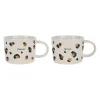 Tasses à thé x2 en grès léopard brun et noir 30cl - Mini fauve