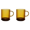 Tasses à thé x2 en verre borosilicate jaune 35cl - Dilacia