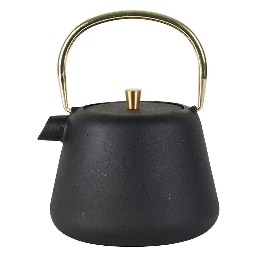 Théière en fonte noir et doré avec filtre 1L - Arty
