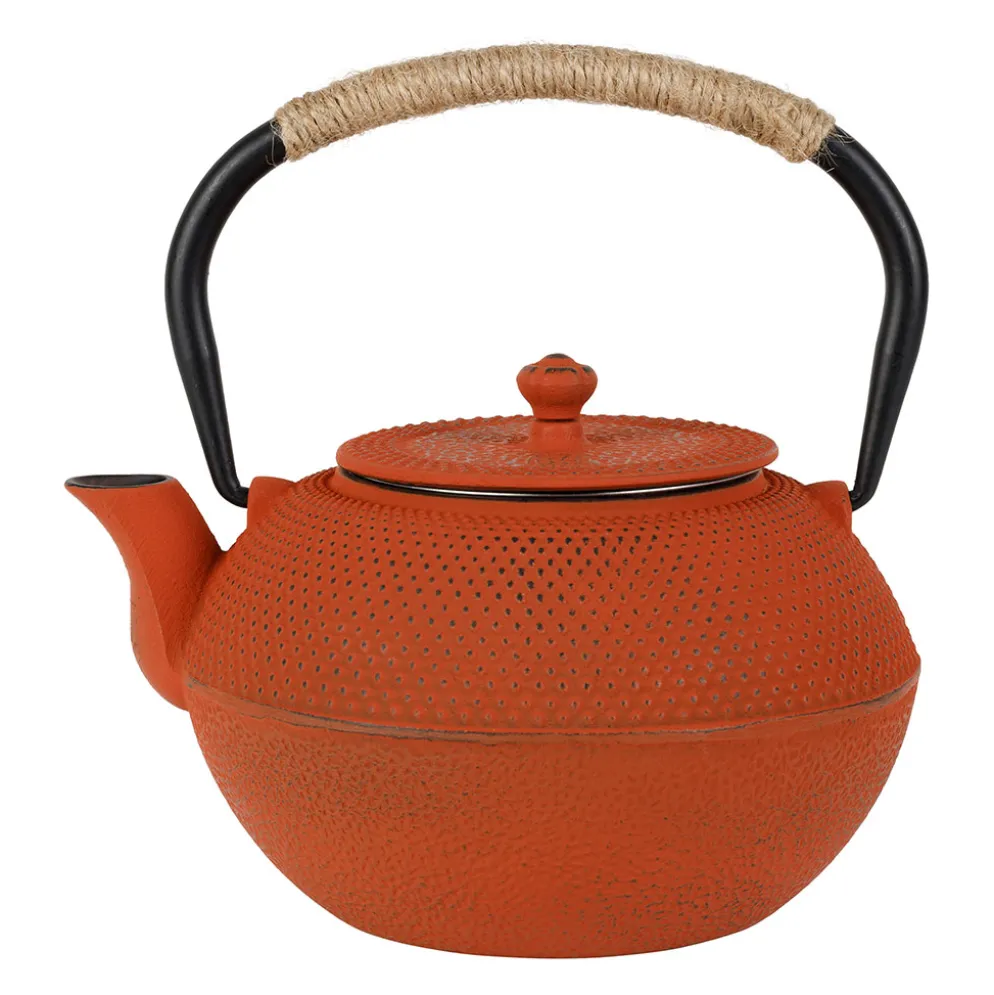 Théière en fonte terracotta avec filtre 1.2L - Picots