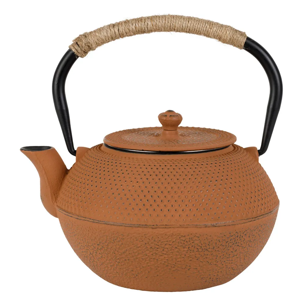 Théière en fonte terre avec filtre 1.2L - Picots