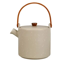 Théière en grès grège mat moucheté avec filtre 1.4L - Klosen