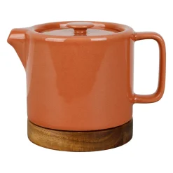 Théière en grès terracotta craquelé avec filtre 70cl - Nordika