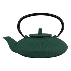 Théière plate en fonte vert avec filtre 70cl - Brin