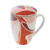 Tisanière en grès terracotta avec filtre h12cm - Elena