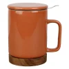 Tisanière en grès terracotta craquelé avec filtre 35cl - Nordika