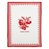 Torchon en coton rouge 50x70cm - Damier