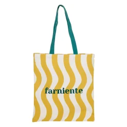 Tote bag en coton moutarde et émeraude - Plouf&Sun