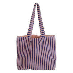Tote bag en coton rayé bleu et violet - Plouf&Sun